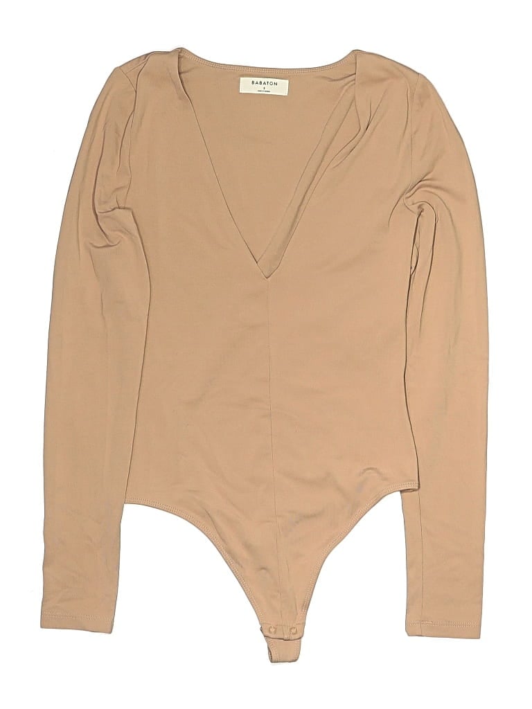 Pre-owned Babaton Bodysuit In Tan