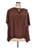 DR2 100% Polyester Brown Short Sleeve Blouse Size 2X - photo 1