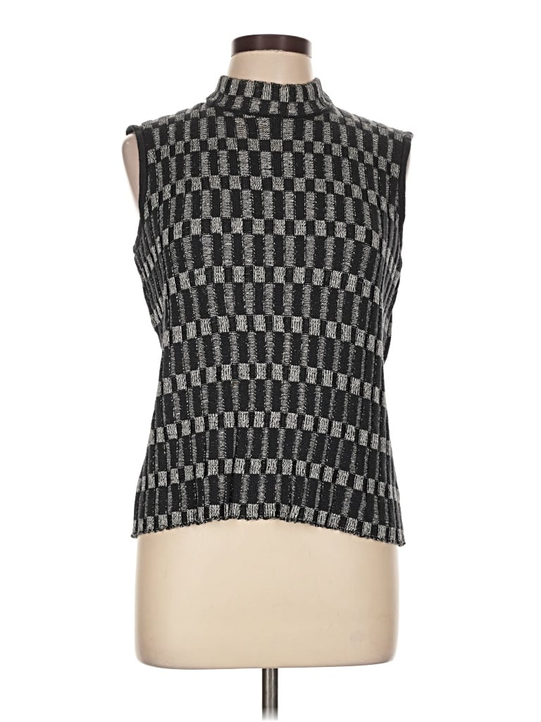 Pre-owned St John Sleeveless Blouse In Gray