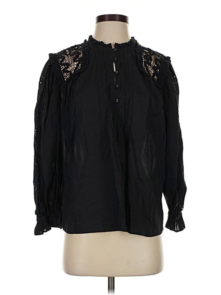 Pre-owned Cleobella Long Sleeve Blouse In Black