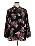 Evri 100% Polyester Floral Black Long Sleeve Blouse Size 1X - photo 1