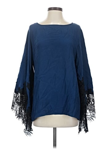 Gold Hawk 3/4 Sleeve Silk Top (view 1)