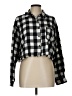 Fashion Nova Checkered-gingham Black Long Sleeve Button-Down Shirt Size L - photo 1