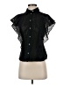 Theory 100% Cotton Black Short Sleeve Blouse Size P (petite) - photo 1