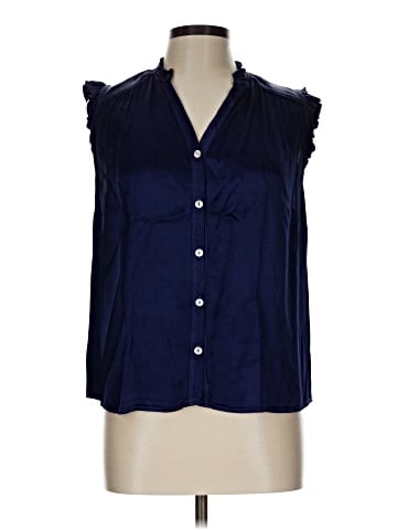 Red Haute Sleeveless Button-Down Shirt (view 1)