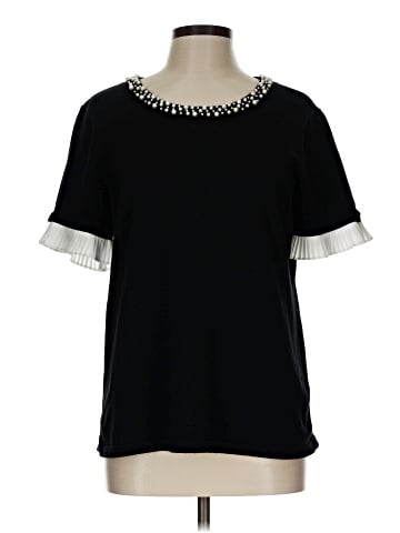Karl Lagerfeld Paris Short Sleeve Blouse (view 1)