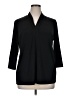 Grace Solid Black 3/4 Sleeve Blouse Size 1X - photo 1