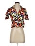 Zara Floral Orange Short Sleeve Blouse Size XS - photo 1