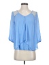 Iz Byer 100% Polyester Blue 3/4 Sleeve Blouse Size M - photo 1