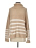Harper Heritage 100% Polyester Stripes Tan Turtleneck Sweater Size S - photo 1
