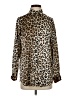 Zara Animal Print Brown Long Sleeve Button-Down Shirt Size XS - photo 1
