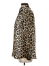 Zara Animal Print Brown Long Sleeve Button-Down Shirt Size XS - photo 5