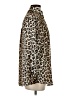 Zara Animal Print Brown Long Sleeve Button-Down Shirt Size XS - photo 4