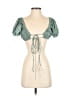 Zaful 100% Polyester Green Short Sleeve Blouse Size 4 - photo 1
