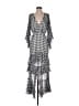 IORANE Checkered-gingham Gray Casual Dress Size S - photo 1