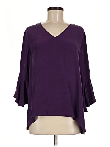 La Roque 3/4 Sleeve Silk Top (view 1)