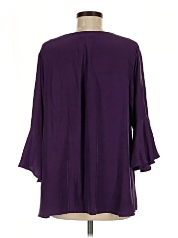La Roque 3/4 Sleeve Silk Top (view 2)
