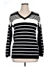 Avenue Stripes Black Pullover Sweater Size 14 Plus - photo 1