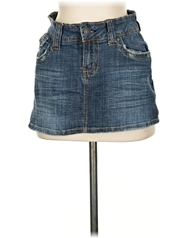 Hydraulic Denim Skirt (view 1)