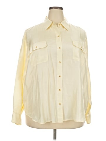 Lauren by Ralph Lauren Long Sleeve Silk Top (view 1)