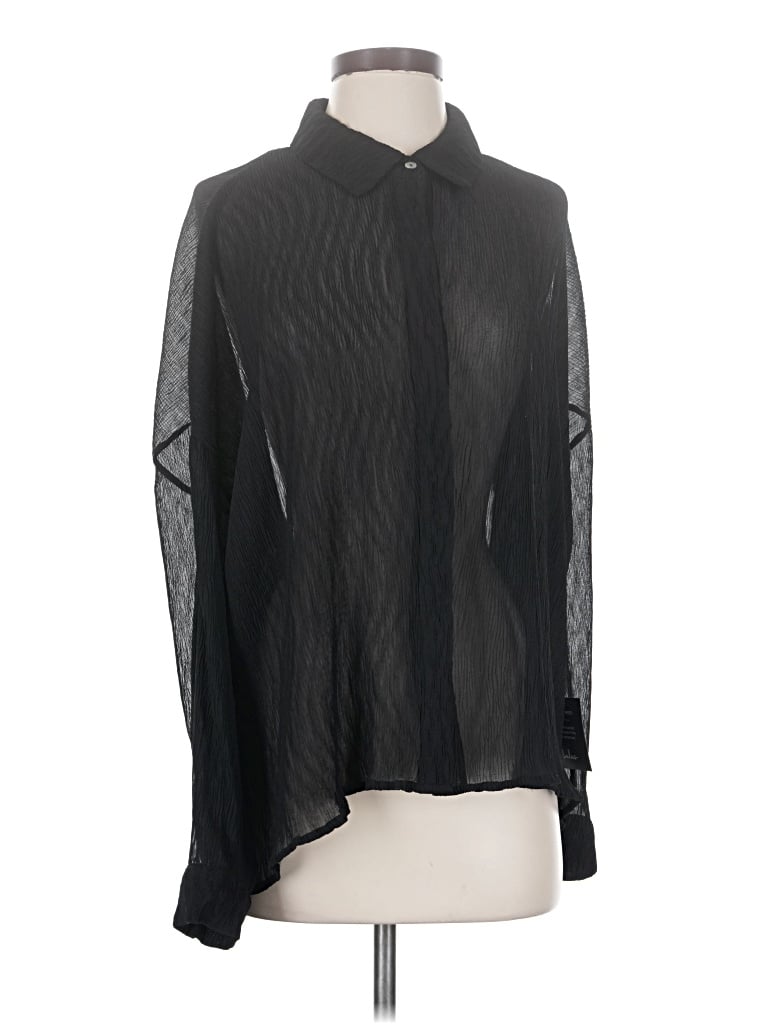 Pre-owned Lulus Long Sleeve Blouse In Black
