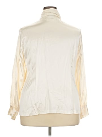 Lauren by Ralph Lauren Long Sleeve Silk Top (view 2)