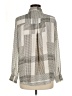 Rose + Olive 100% Polyester Houndstooth Gray Long Sleeve Blouse Size M - photo 2