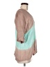Language 100% Rayon Color Block Brown 3/4 Sleeve Blouse Size M - photo 4