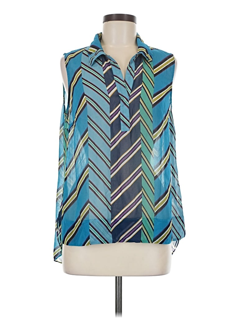 Pre-owned Cabi Sleeveless Blouse In Blue