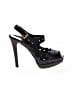 Stuart Weitzman 100% Leather Stars Black Sandals Size 8 1/2 - photo 1