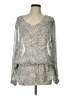 Haute Hippie Silver Long Sleeve Blouse Size L - photo 1