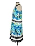 CeCe 100% Polyester Print Blue Casual Dress Size 0 - photo 5