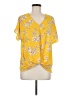 West Kei 100% Polyester Yellow Short Sleeve Blouse Size M - photo 1