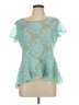 Style&Co 100% Polyester Teal Short Sleeve Top Size L (petite) - photo 1