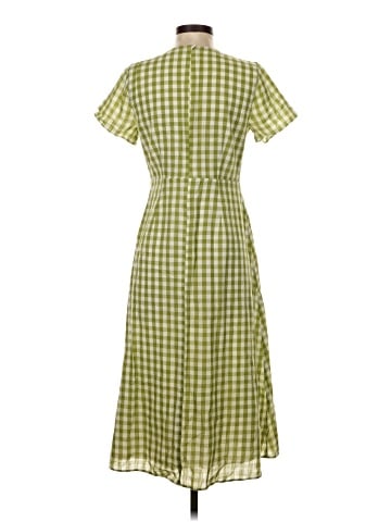 Madewell Button-Wrap Midi Dress in Gingham Check (view 2)
