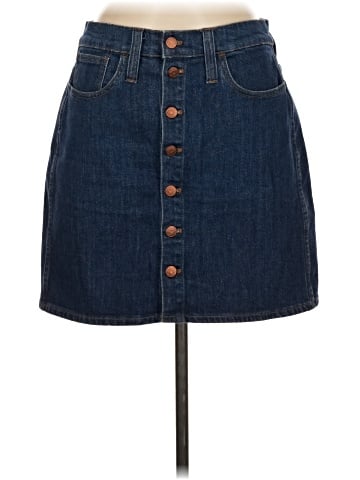 Madewell Stretch Denim Straight Mini Skirt in Arroyo Wash: Button-Front Edition (view 1)