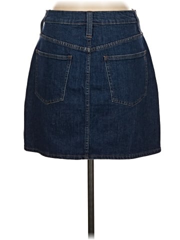 Madewell Stretch Denim Straight Mini Skirt in Arroyo Wash: Button-Front Edition (view 2)