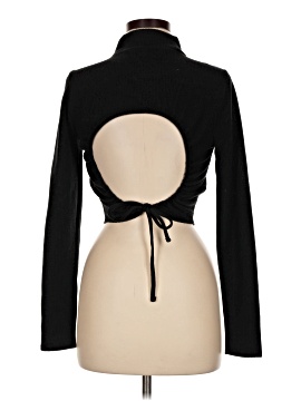 Madewell Ribbed Mockneck Open-Back Crop Top (view 2)