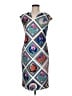 Tahari Graphic Floral Blue Cocktail Dress Size 8 - photo 1