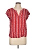 Anne Carson 100% Rayon Red Short Sleeve Blouse Size L - photo 1