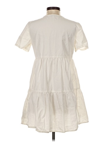 Madewell Button-Front Short-Sleeve Tiered Mini Dress (view 2)