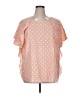 Foxcroft 100% Cotton Checkered-gingham Orange Short Sleeve Blouse Size 16 - photo 1