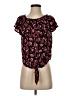Express 100% Rayon Floral Black Short Sleeve Blouse Size S - photo 1