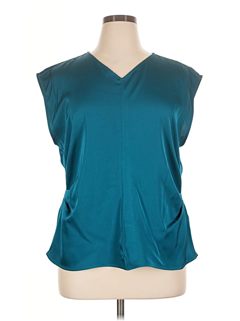 Pre-owned Donna Karan Sleeveless Blouse In Teal