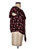 Express 100% Rayon Floral Black Short Sleeve Blouse Size S - photo 4