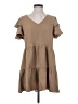 Timing 100% Polyester Solid Tan Casual Dress Size S - photo 1