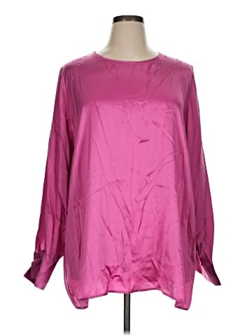 Marina Rinaldi Long Sleeve Silk Top (view 1)