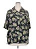 Evan Picone 100% Silk Tropical Green Short Sleeve Silk Top Size 20 - photo 1