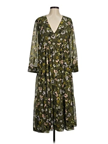 Madewell Cinch-Waist Tiered Midi Dress in Wildblooms (view 1)