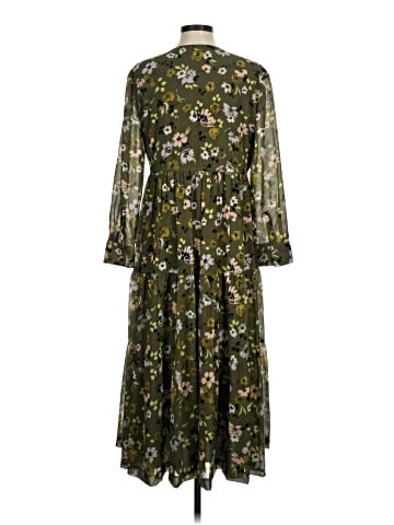 Madewell Cinch-Waist Tiered Midi Dress in Wildblooms (view 2)